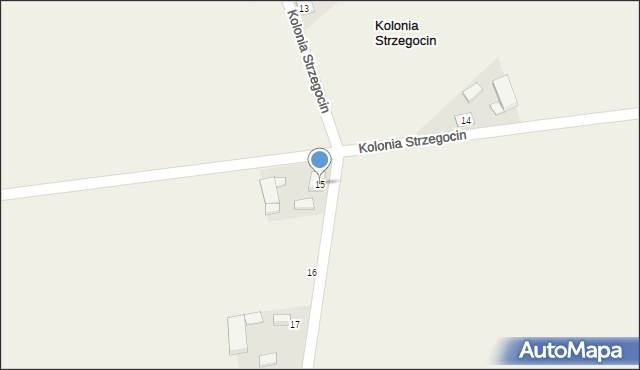 Kolonia Strzegocin, Kolonia Strzegocin, 15, mapa Kolonia Strzegocin