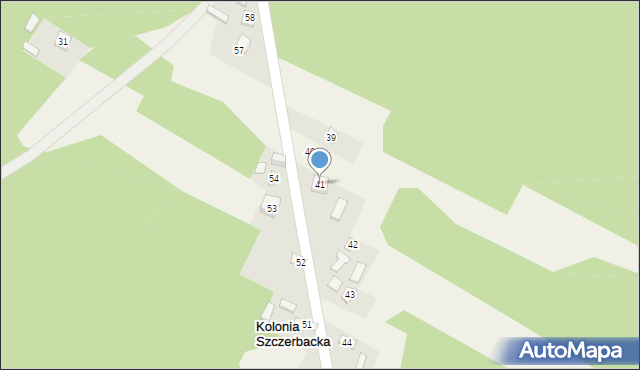 Kolonia Szczerbacka, Kolonia Szczerbacka, 41, mapa Kolonia Szczerbacka