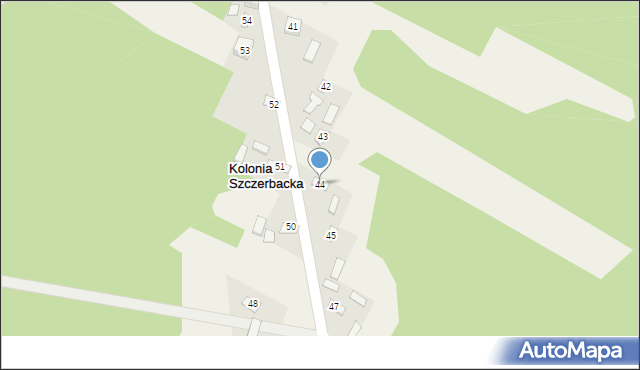 Kolonia Szczerbacka, Kolonia Szczerbacka, 44, mapa Kolonia Szczerbacka