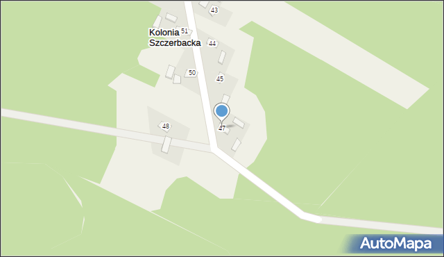 Kolonia Szczerbacka, Kolonia Szczerbacka, 47, mapa Kolonia Szczerbacka