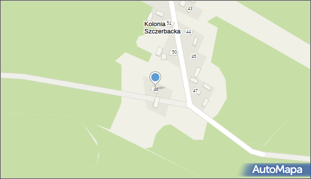 Kolonia Szczerbacka, Kolonia Szczerbacka, 48, mapa Kolonia Szczerbacka