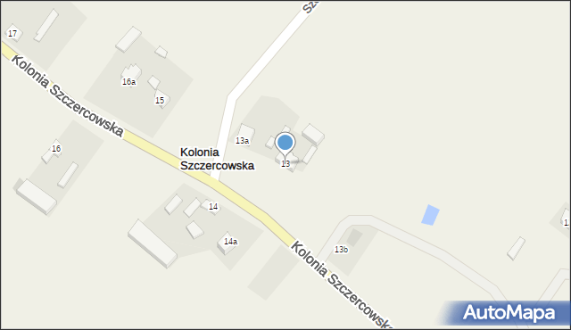 Kolonia Szczercowska, Kolonia Szczercowska, 13, mapa Kolonia Szczercowska