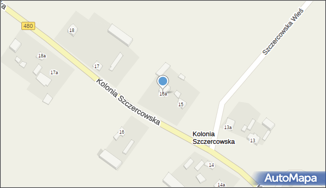 Kolonia Szczercowska, Kolonia Szczercowska, 16a, mapa Kolonia Szczercowska