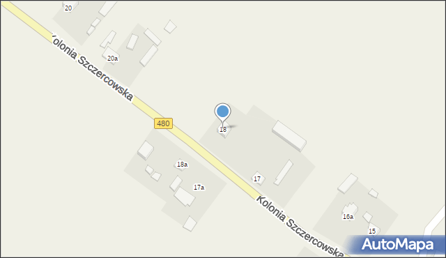 Kolonia Szczercowska, Kolonia Szczercowska, 18, mapa Kolonia Szczercowska