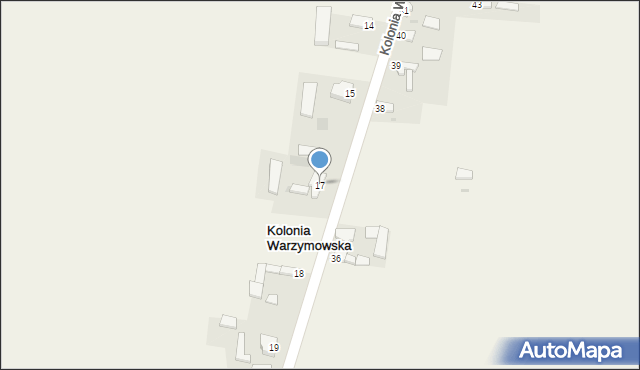 Kolonia Warzymowska, Kolonia Warzymowska, 17, mapa Kolonia Warzymowska