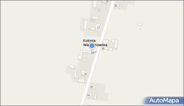 Kolonia Warzymowska, Kolonia Warzymowska, 18, mapa Kolonia Warzymowska