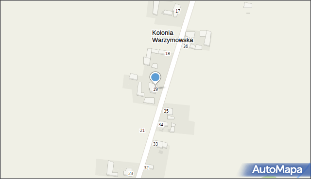 Kolonia Warzymowska, Kolonia Warzymowska, 19, mapa Kolonia Warzymowska