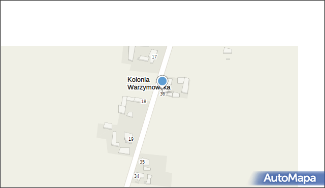 Kolonia Warzymowska, Kolonia Warzymowska, 36, mapa Kolonia Warzymowska