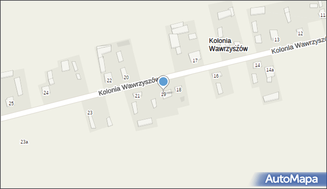 Kolonia Wawrzyszów, Kolonia Wawrzyszów, 19, mapa Kolonia Wawrzyszów