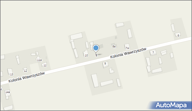 Kolonia Wawrzyszów, Kolonia Wawrzyszów, 8, mapa Kolonia Wawrzyszów