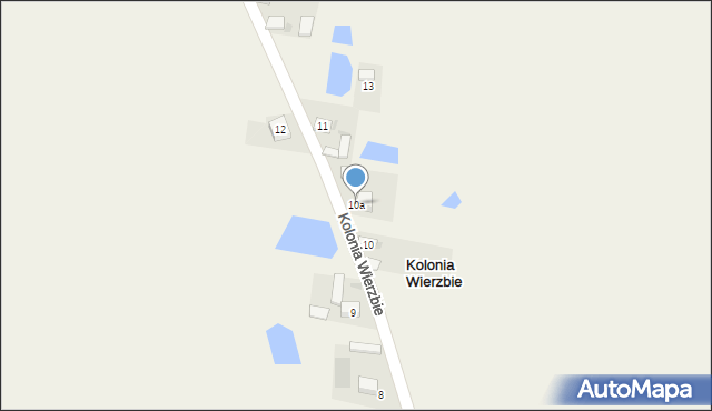 Kolonia Wierzbie, Kolonia Wierzbie, 10a, mapa Kolonia Wierzbie