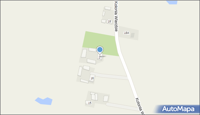 Kolonia Wierzbie, Kolonia Wierzbie, 17, mapa Kolonia Wierzbie