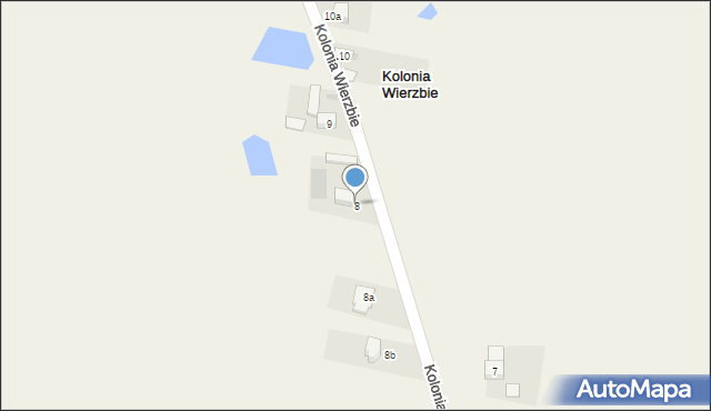 Kolonia Wierzbie, Kolonia Wierzbie, 8, mapa Kolonia Wierzbie