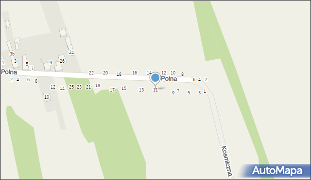 Kolonia Wierzchowisko, Kosmiczna, 11, mapa Kolonia Wierzchowisko