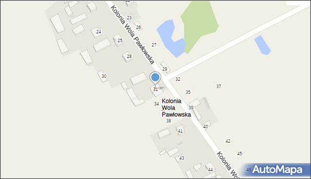 Kolonia Wola Pawłowska, Kolonia Wola Pawłowska, 31, mapa Kolonia Wola Pawłowska