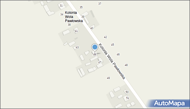 Kolonia Wola Pawłowska, Kolonia Wola Pawłowska, 44, mapa Kolonia Wola Pawłowska