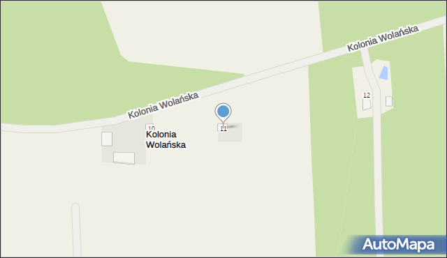 Kolonia Wolańska, Kolonia Wolańska, 11, mapa Kolonia Wolańska