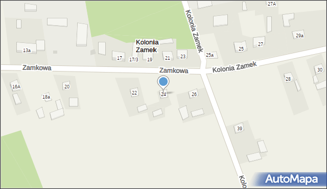 Kolonia Zamek, Kolonia Zamek, 24, mapa Kolonia Zamek