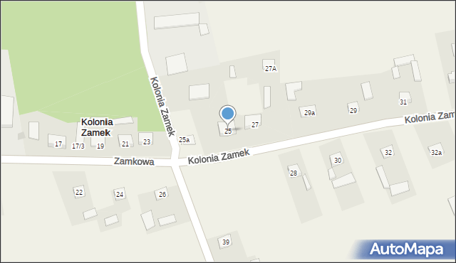 Kolonia Zamek, Kolonia Zamek, 25, mapa Kolonia Zamek