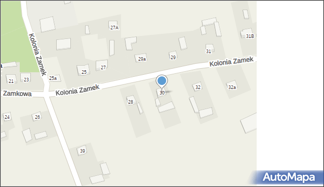 Kolonia Zamek, Kolonia Zamek, 30, mapa Kolonia Zamek