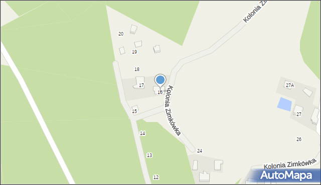 Kolonia Zimkówka, Kolonia Zimkówka, 16, mapa Kolonia Zimkówka