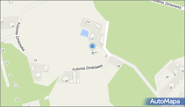 Kolonia Zimkówka, Kolonia Zimkówka, 26, mapa Kolonia Zimkówka
