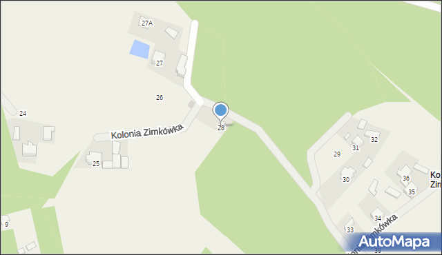 Kolonia Zimkówka, Kolonia Zimkówka, 28, mapa Kolonia Zimkówka