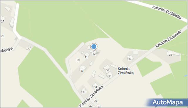 Kolonia Zimkówka, Kolonia Zimkówka, 32, mapa Kolonia Zimkówka