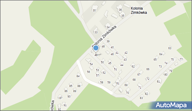 Kolonia Zimkówka, Kolonia Zimkówka, 49, mapa Kolonia Zimkówka