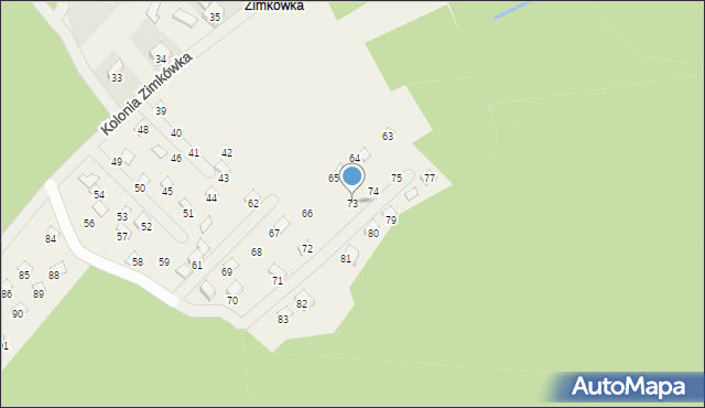 Kolonia Zimkówka, Kolonia Zimkówka, 73, mapa Kolonia Zimkówka