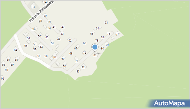 Kolonia Zimkówka, Kolonia Zimkówka, 81, mapa Kolonia Zimkówka