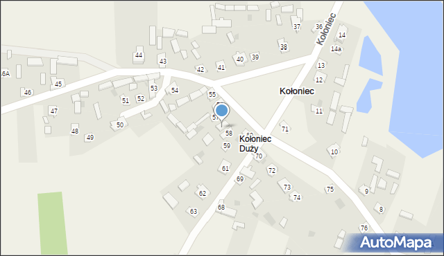 Kołoniec, Kołoniec, 57A, mapa Kołoniec