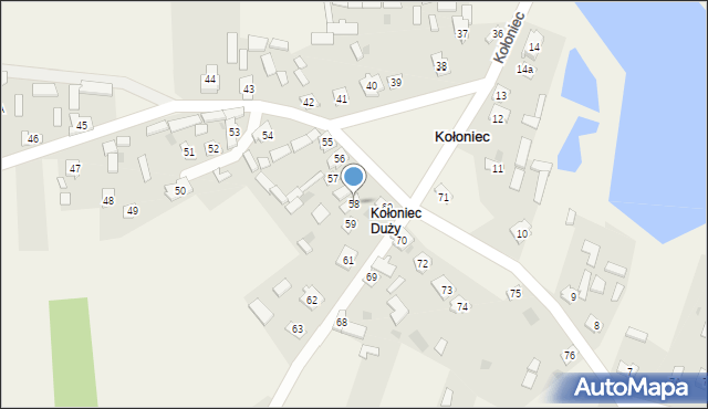 Kołoniec, Kołoniec, 58, mapa Kołoniec