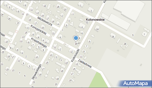 Kolonowskie, Kościuszki Tadeusza, gen., 10, mapa Kolonowskie