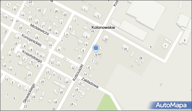 Kolonowskie, Kościuszki Tadeusza, gen., 5, mapa Kolonowskie