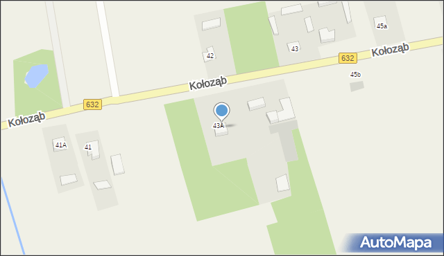 Kołoząb, Kołoząb, 44, mapa Kołoząb