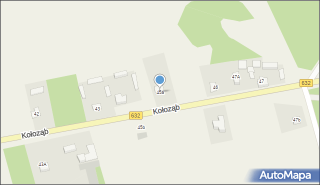 Kołoząb, Kołoząb, 45a, mapa Kołoząb