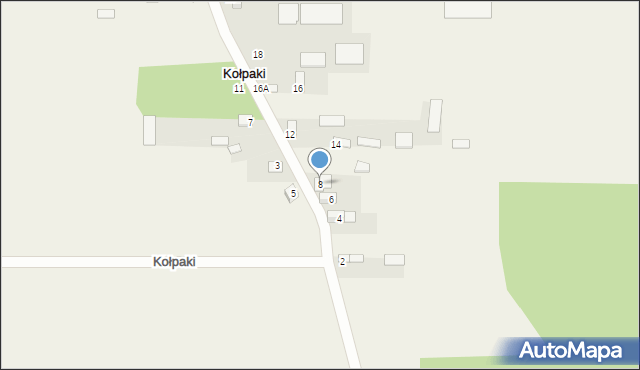 Kołpaki, Kołpaki, 8, mapa Kołpaki