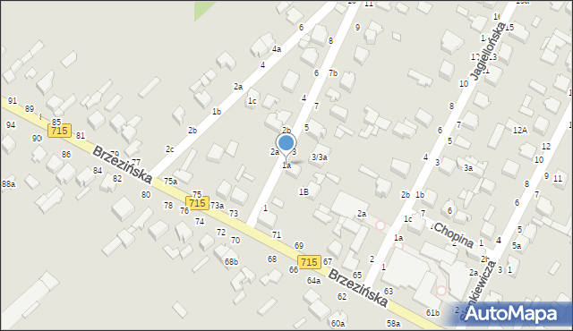 Koluszki, Kochanowskiego Jana, 1a, mapa Koluszki