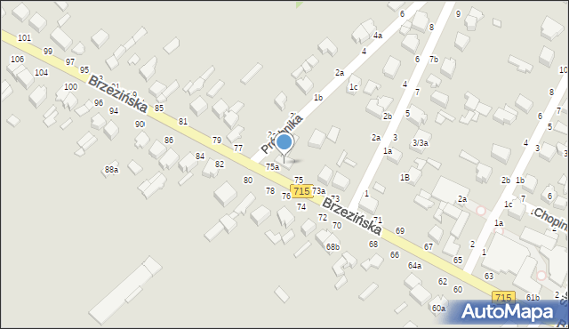 Koluszki, Kochanowskiego Jana, 75a, mapa Koluszki