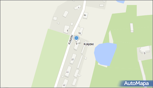 Kołybki, Kołybki, 9, mapa Kołybki