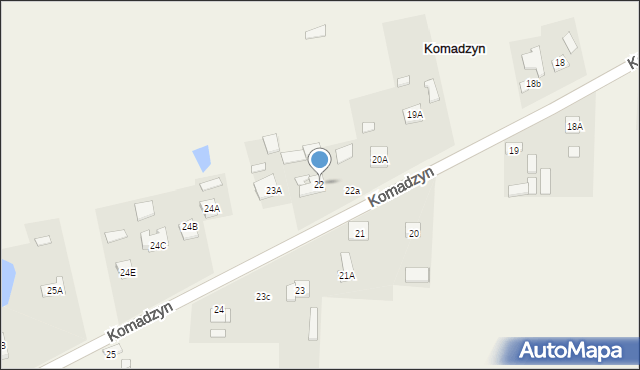 Komadzyn, Komadzyn, 22, mapa Komadzyn