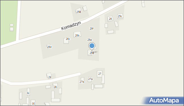 Komadzyn, Komadzyn, 26E, mapa Komadzyn