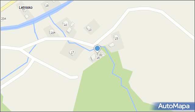 Komańcza, Komańcza, 16A, mapa Komańcza