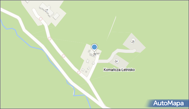 Komańcza, Komańcza, 26, mapa Komańcza