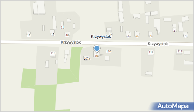 Komarów-Wieś, Komarów-Wieś, 107, mapa Komarów-Wieś