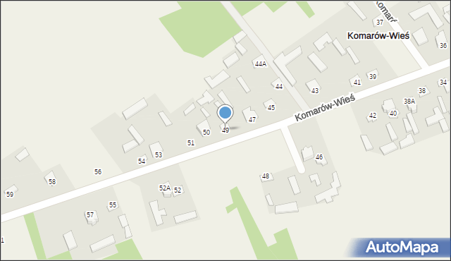 Komarów-Wieś, Komarów-Wieś, 49, mapa Komarów-Wieś