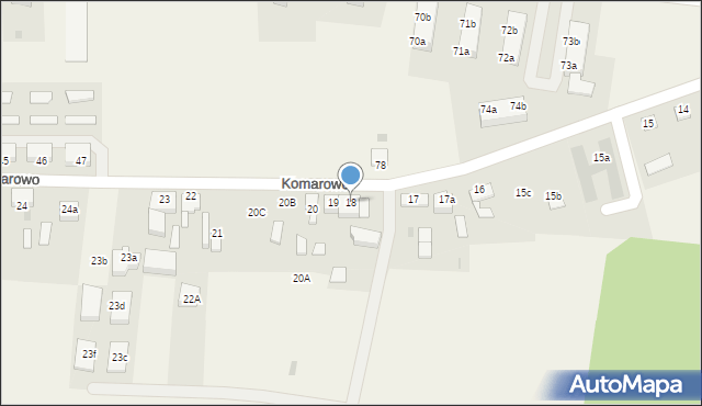 Komarowo, Komarowo, 18, mapa Komarowo