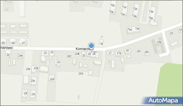 Komarowo, Komarowo, 18A, mapa Komarowo