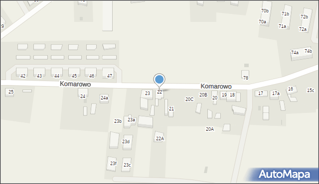 Komarowo, Komarowo, 22, mapa Komarowo